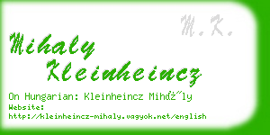 mihaly kleinheincz business card